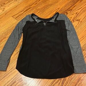 Rebecca Taylor Black and Grey Long Sleeve With Zipper Size 2